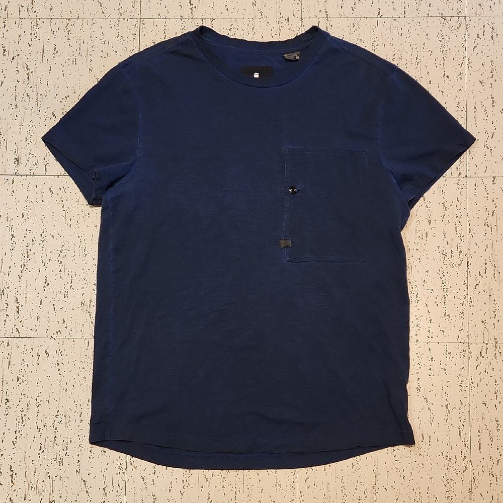 G-Star Raw Navy Blue Stalt Relaxed Fit R T Short Sleeve Big Pocket T-Shirt